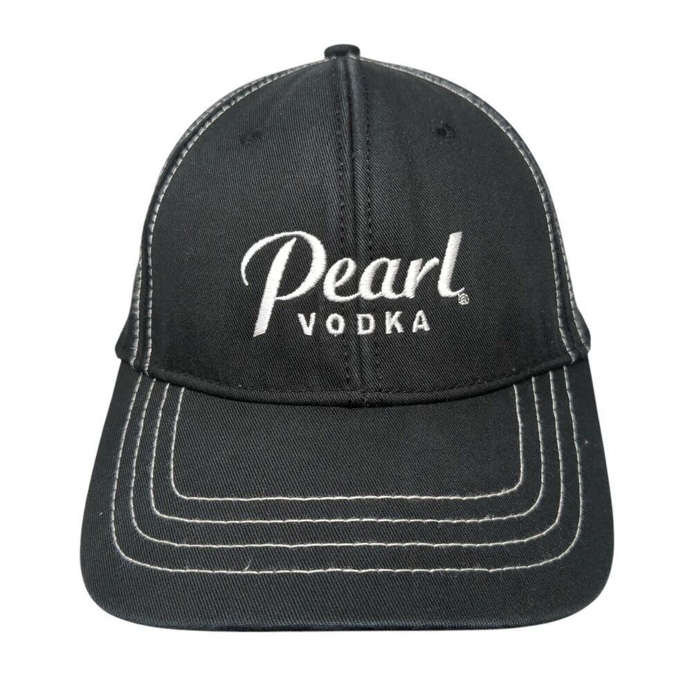 Pearl Vodka Strapback Hat Black One Size Adjustable Embroidered Style Master